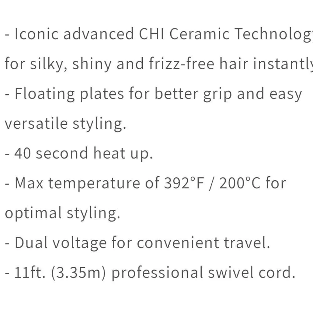 Chi new specs